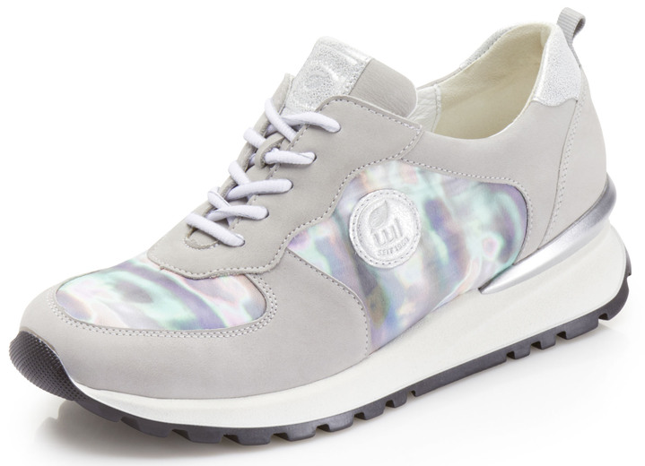 - Waldläufer Sneaker mit bedrucktem Textilmaterial , in Größe 3 1/2 bis 8, in Farbe GRAU-BUNT Ansicht 1