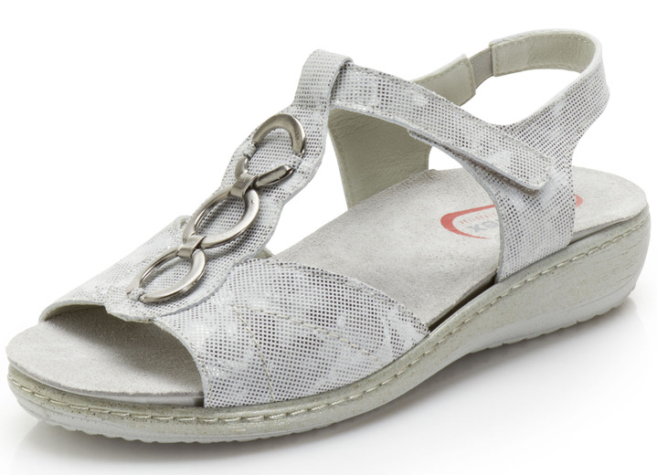 - Sandale mit Metallschmuck, in Größe 036 bis 042, in Farbe HELLGRAU Ansicht 1