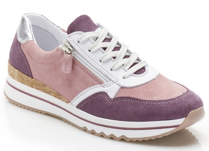 - Sneaker mit weißen Besätzen, in Größe 037 bis 042, in Farbe AUBERGINE-ROSA Ansicht 1