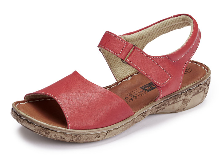 Sandaletten & Pantoletten - ELENA EDEN Sandale mit verstellbarer Klettspange, in Größe 035 bis 042, in Farbe ROT Ansicht 1