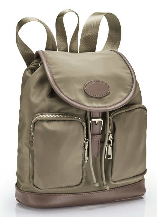 Taschen - Collezione Alessandro Rucksack mit verstellbaren Umhängeriemen , in Farbe TAUPE Ansicht 1