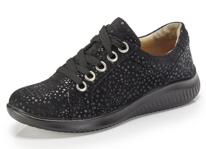 - Schnürschuh mit praktischem Reißverschluss, in Größe 036 bis 042, in Farbe SCHWARZ Ansicht 1