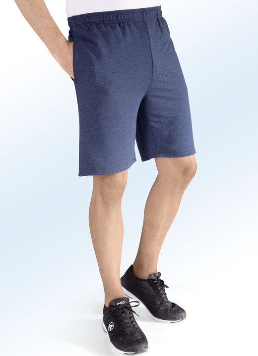 - „LPO“-Shorts in 2 Farben, in Größe 048 bis 058, in Farbe JEANSBLAU MELIERT