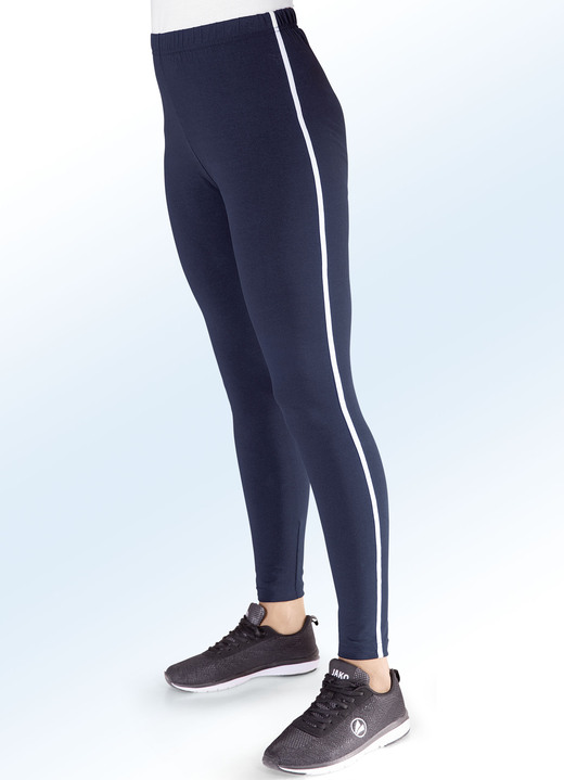 - Leggings von „Delena“ in 3 Farben, in Größe 036 bis 052, in Farbe MARINE-WEISS