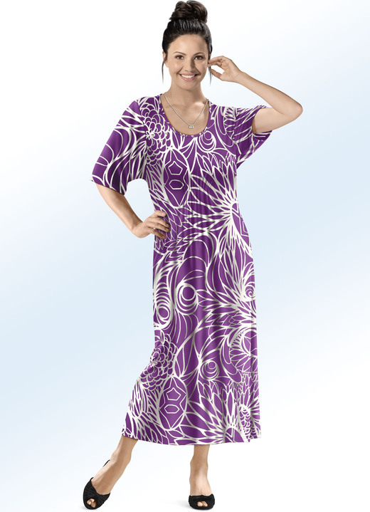 - Kaftan mit rundem Halsausschnitt, in Größe 038 bis 062, in Farbe VIOLETT-ECRU