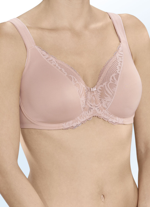 BH mit Formbügel - Triumph-Modern Lace + Cotton-Bügel-BH mit Elastikspitze, in Größe 075 bis 105, in Cup F, in Farbe PUDER Ansicht 1