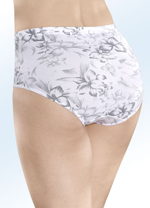 - Viererpack Slips mit Floraldessin, in Größe 038 bis 056, in Farbe WEISS-GRAU Ansicht 1