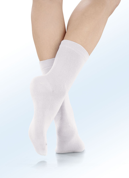 Strümpfe & Strumpfhosen - Fünferpack Socken mit  druckfreiem Bund, in Größe 1 (Schuhgr. 35-38) bis 2 (Schuhgr. 39-42), in Farbe 5X WEISS Ansicht 1