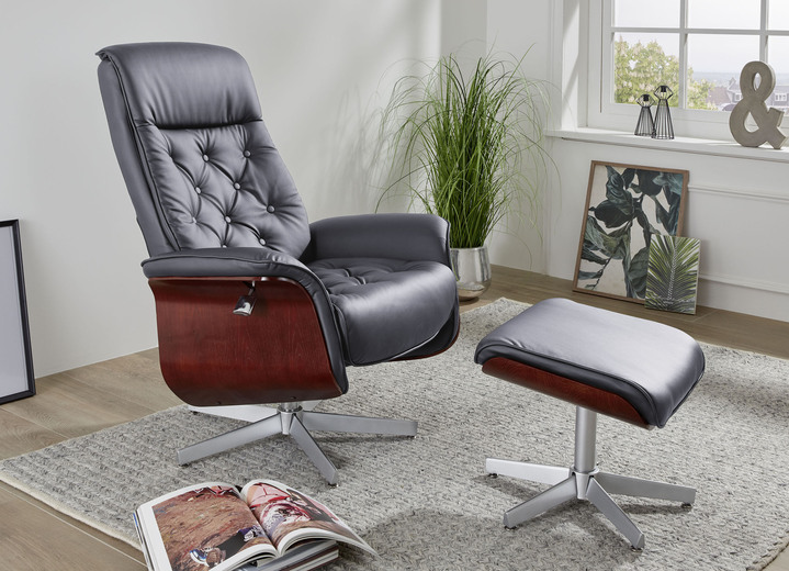 - Relaxsessel mit Hocker, in Farbe GRAU Ansicht 1