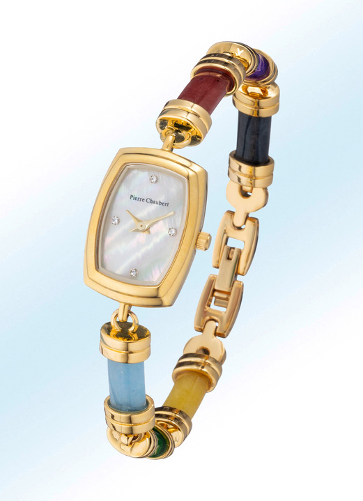 Quartzuhren - Damenuhr mit Armband aus Jade in Multicolor, in Farbe