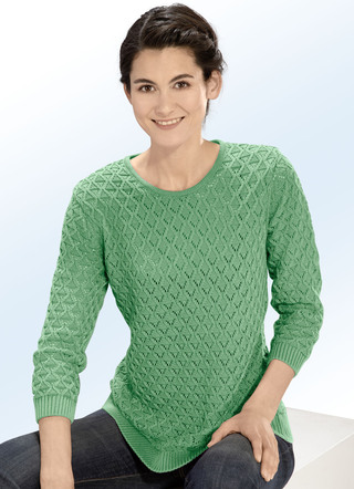 Pullover mit Struktur-Ajourmix