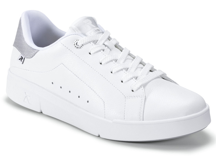 - Rieker Schnür- Sneaker mit grauem Textilbesatz, in Größe 036 bis 042, in Farbe WEISS-GRAU Ansicht 1