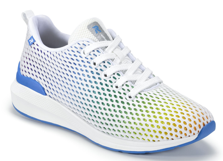Komfortschuhe - Rieker Sneaker mit Regenbogen-Farbverlauf, in Größe 036 bis 041, in Farbe WEIß-BUNT Ansicht 1