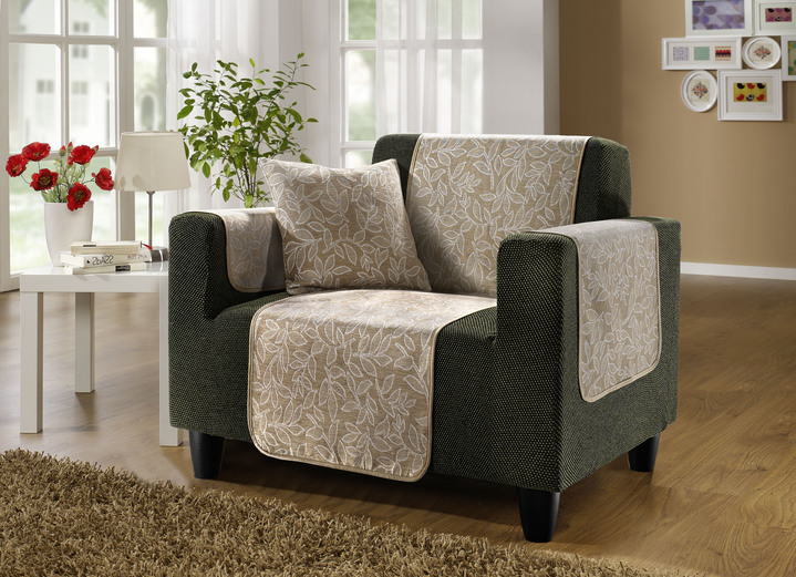 Sessel- & Sofaüberwürfe - Wohnaccessoires mit Fleckschutz-Ausrüstung, in Größe 101 (Sesselschoner, 50x150 cm) bis 905 (Kissenhüllen, 2er-Set, 40x 40 cm), in Farbe BRAUN