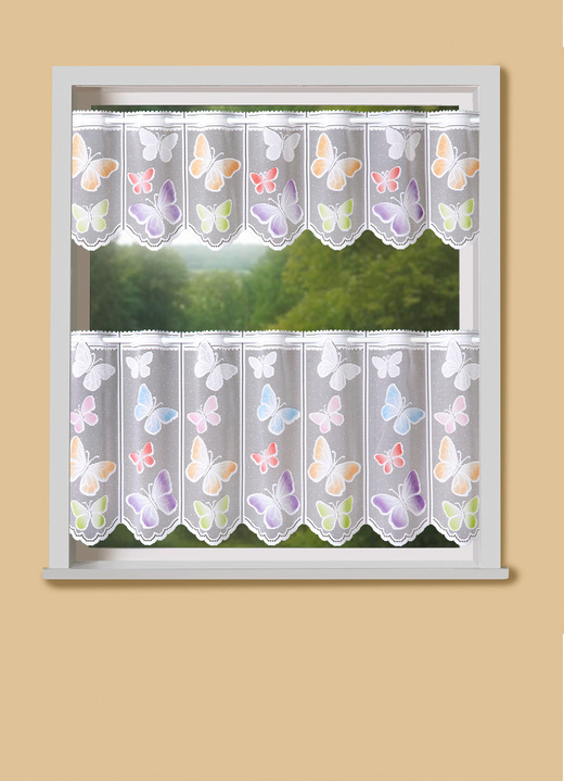 - Kurzstore mit Schmetterlings-Motiv, in Größe 661 (30x 90 cm) bis 861 (60x150 cm), in Farbe MULTICOLOR