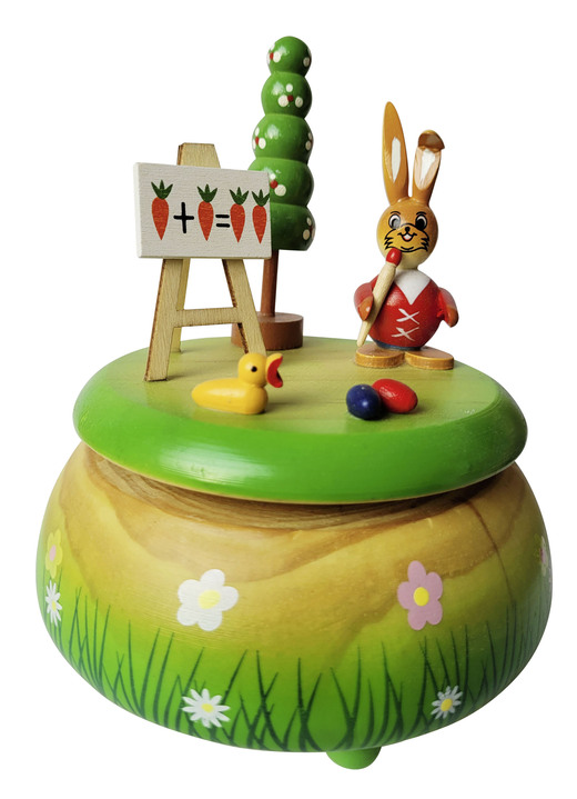 Oster-Dekorationen - Zauberhafte Spieluhr aus Holz, in Farbe BUNT