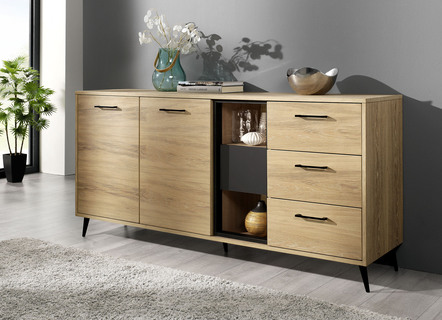 Sideboard, 2-türig, mit Echtholzfurnier in Wildeiche