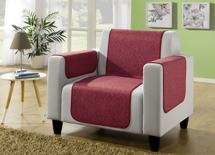 - Wohnaccessoires mit Fleckschutz-Ausrüstung und Anti-Rutsch-Beschichtung, in Größe 101 (Sesselschoner, 50x150 cm) bis 865 (2 Armlehnenschoner, 50x 70 cm), in Farbe ROT