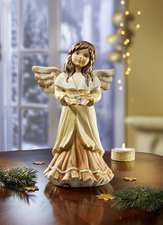 - Engel mit Kristallherz aus dem Haus Goebel, in Farbe CHAMPAGNER