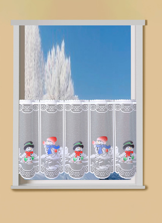 Handcolorierter Kurzstore Schneemänner mit Stangendurchzug