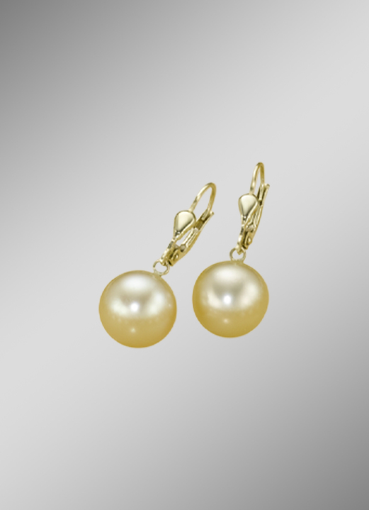 Ohrschmuck - Ohrringe mit goldenen Südsee-Perlen, in Farbe  Ansicht 1