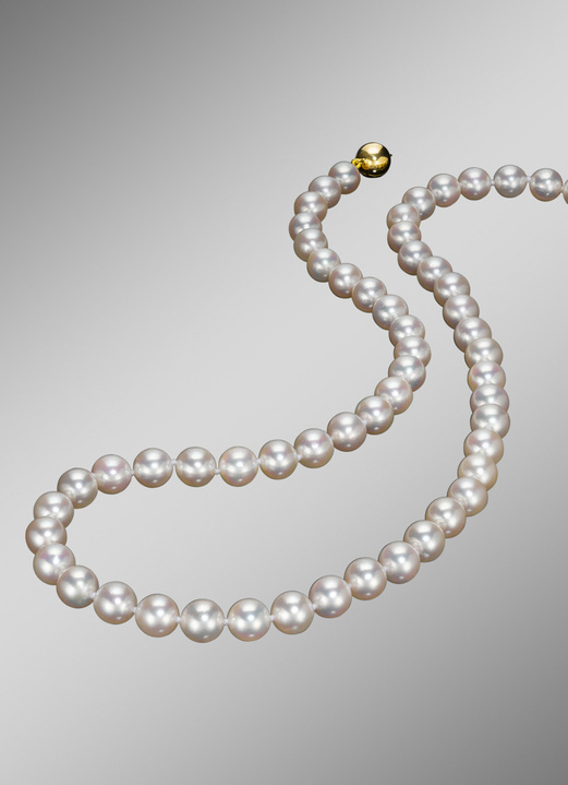 Halsketten - Luxuriöse Halskette mit Akoya-Perlen, in Farbe  Ansicht 1