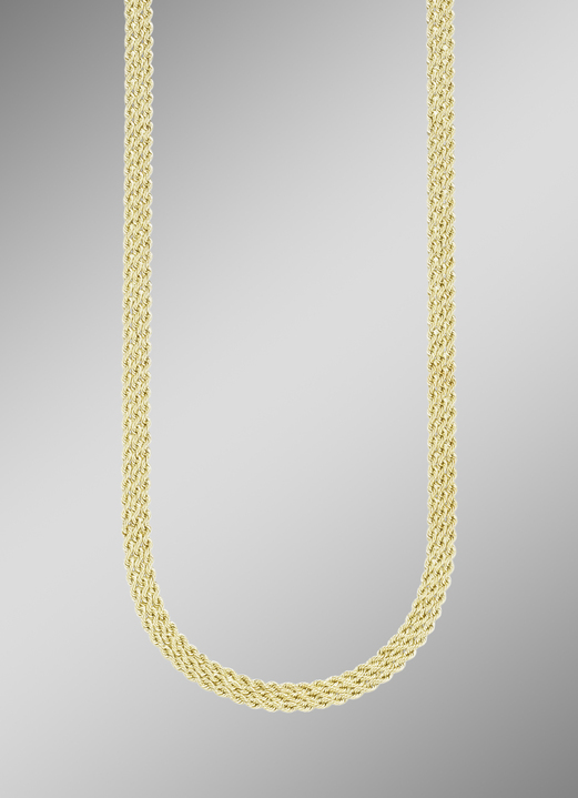 Halsketten - Hochwertige, 3-reihige Kordelkette mit Federring, in Farbe  Ansicht 1