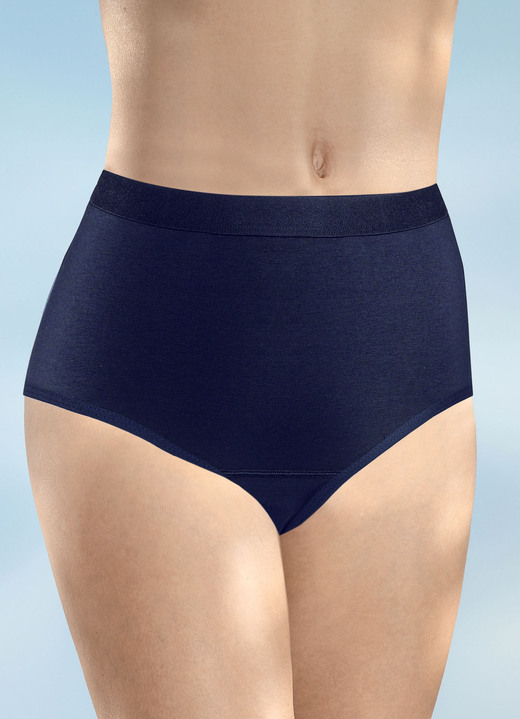 Damenmode - Damen Inkontinenz Taillen-Slip Midi von Con-ta, in Größe 036 bis 046, in Farbe MARINE, in Ausführung 1 Lage Frottee, einzeln Ansicht 1