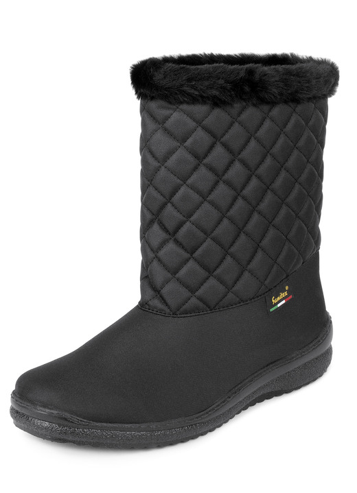 Gesundheitsschuhe - Winterstiefel mit Kunstpelzkragen, in Größe 036 bis 043, in Farbe SCHWARZ Ansicht 1