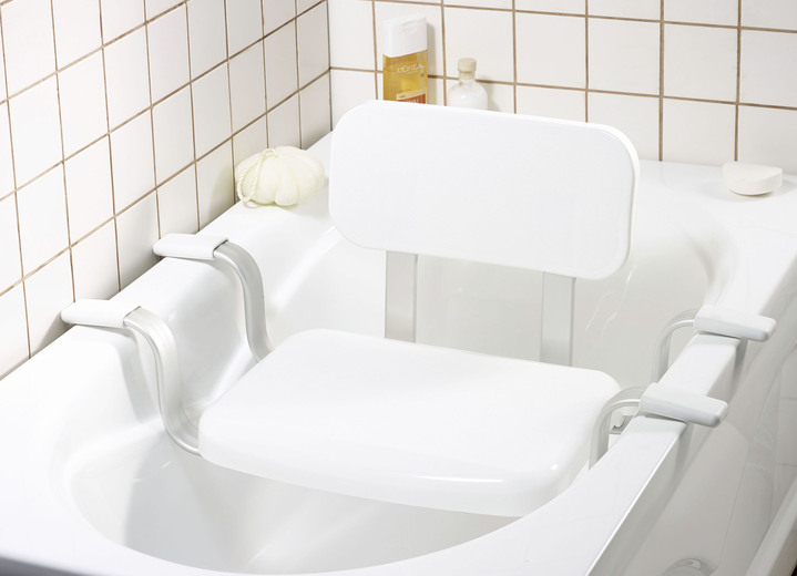 Badhilfen - Badewannensitz mit Rückenlehne, in Farbe WEISS