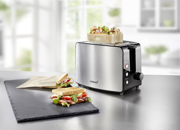 - Doppel-Langschlitztoaster auch für leckere Sandwiches, in Farbe EDELSTAHL Ansicht 1