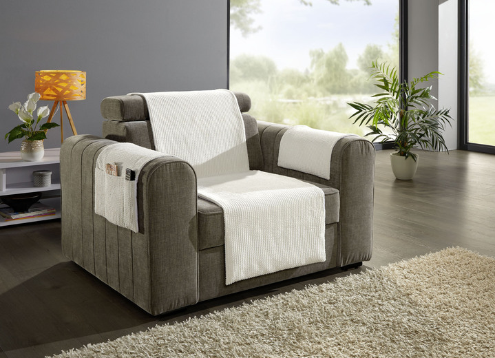 - Wohnaccessoires mit Anti-Rutsch-Beschichtung, in Größe 100 (Sesselschoner, 50x140 cm) bis 865 (2 Arml.schoner, 38x 55 cm), in Farbe CREME