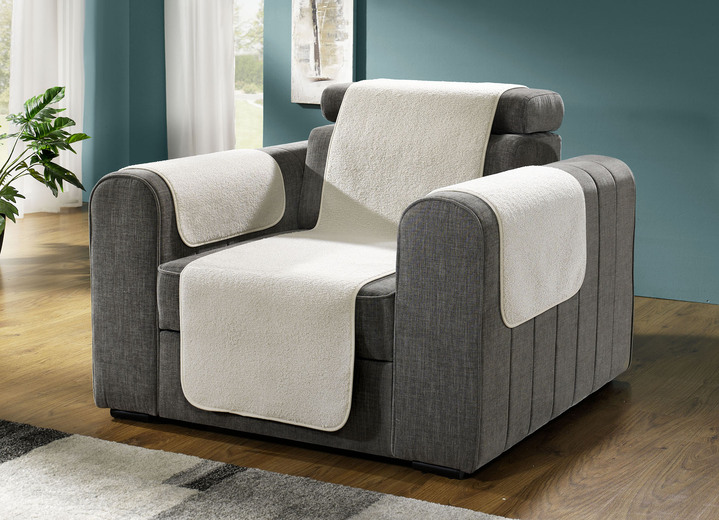 Flauschige Sessel-, Couch- und Armlehnenschoner - Sessel