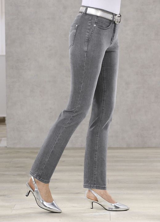 Jeans - Bauchweg-Jeans in 5-Pocket-Form, in Größe 018 bis 052, in Farbe GRAU Ansicht 1