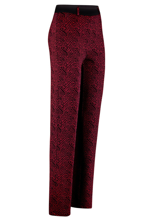 - Hose in angesagter Tierfell-Dessinierung, in Größe 017 bis 052, in Farbe RUBINROT-SCHWARZ Ansicht 1