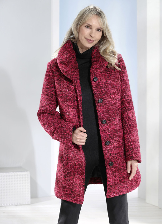 Jacken & Mäntel - Longjacke mit Knopfleiste, in Größe 036 bis 054, in Farbe FUCHSIA-BUNT Ansicht 1