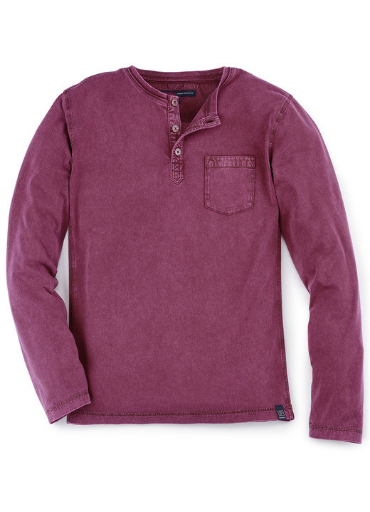 - Langarm-Shirt von „Paddock's“ in 3 Farben, in Größe 4XL (62) bis XXL (58), in Farbe BORDEAUX