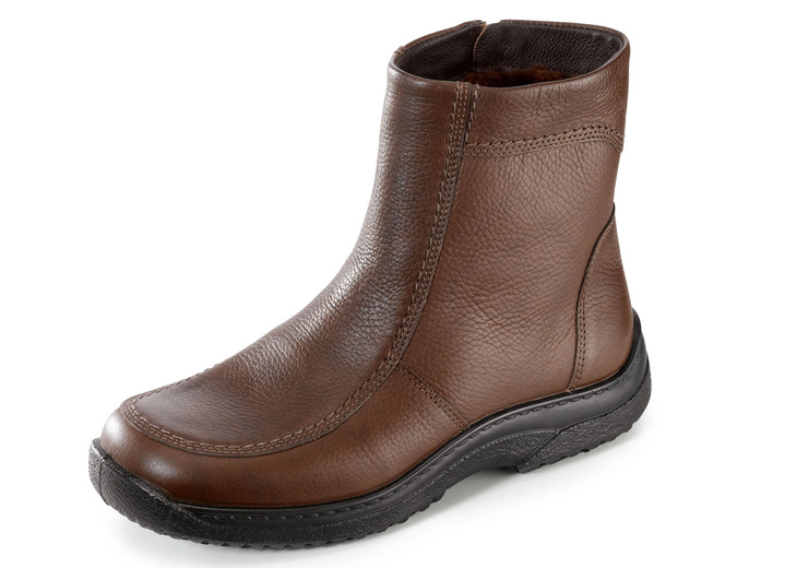 Stiefeletten - Stiefel mit echtem Lammfellfutter, in Größe 040 bis 046, in Farbe DUNKELBRAUN Ansicht 1