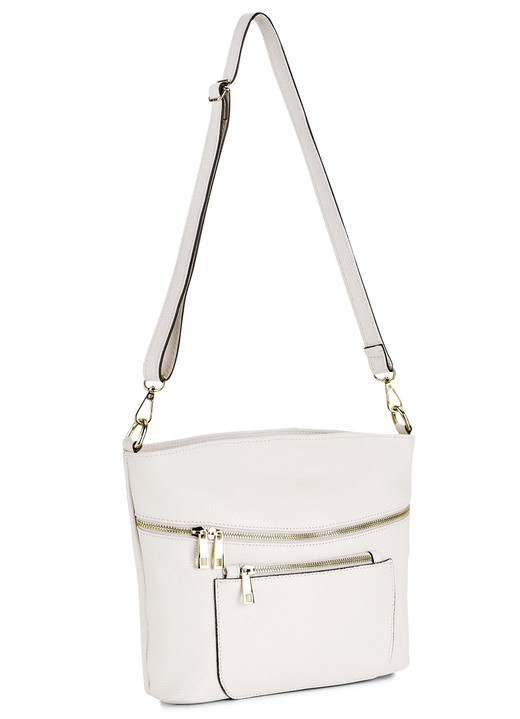 Taschen - Laurina Tasche aus genarbtem Kalbleder, in Farbe HELLBEIGE Ansicht 1