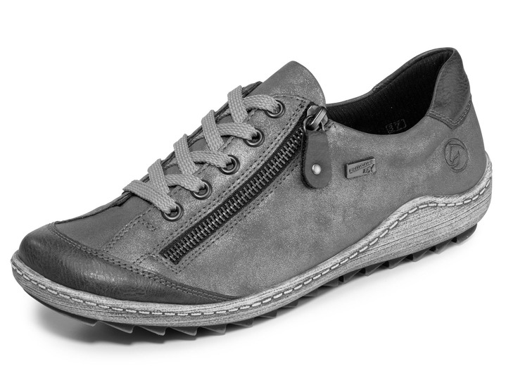 Slipper & Schnürschuhe - Remonte Schnür-Sneaker mit Knitter-Struktur, in Größe 036 bis 042, in Farbe GRAU Ansicht 1