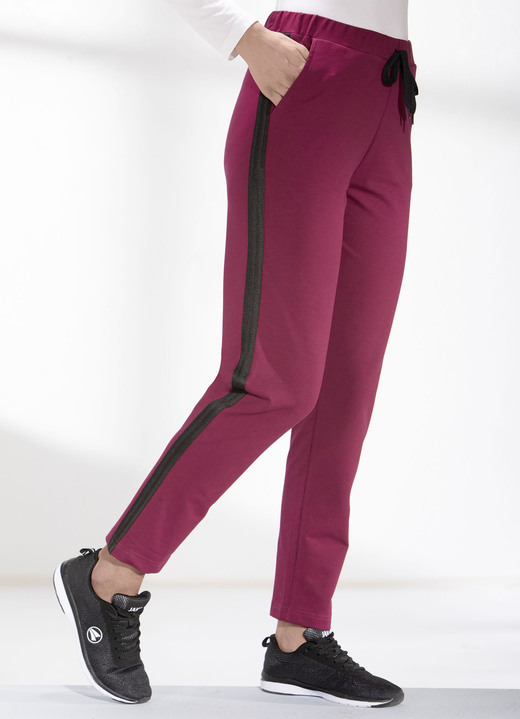 Freizeithosen - Freizeithose von „Plantier“ in 4 Farben, in Größe 019 bis 050, in Farbe BORDEAUX-SCHWARZ Ansicht 1
