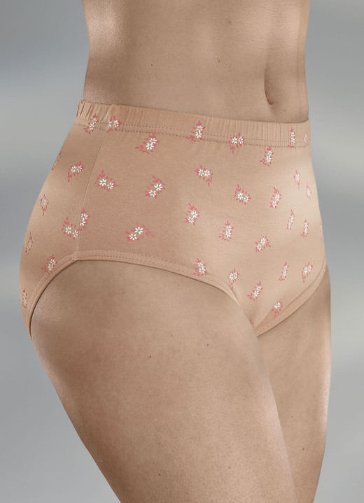 Slips - Viererpack Slips mit Blümchendessin, in Größe 038 bis 056, in Farbe CAPPUCCINO-BUNT Ansicht 1