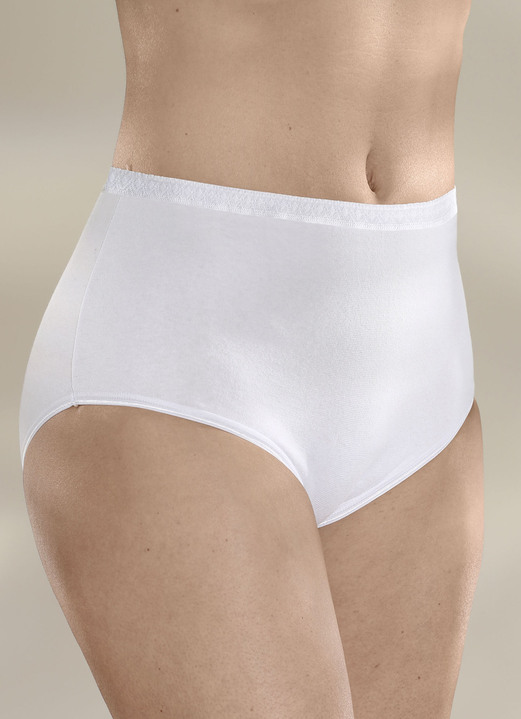 Slips - Viererpack Slips mit Elastikbund, in Größe 038 bis 054, in Farbe WEISS Ansicht 1