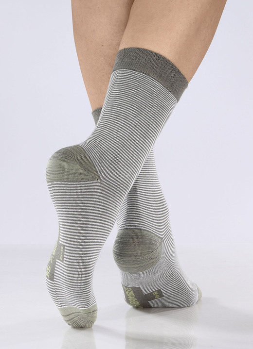 Strümpfe & Strumpfhosen - Sechserpack Ringelsocken, in Größe 1 (Schuhgröße 35-38) bis 3 (Schuhgröße 43-46), in Farbe 2X KHAKI, 2X ANTHRAZIT, 2X MARINE Ansicht 1