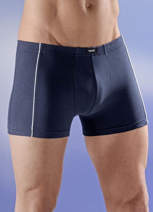 - Viererpack Pants mit Dehnbund und Paspeln, in Größe 3XL bis XXL, in Farbe 1X MARINE, 1X JEANSBLAU, 1X GRAU, 1X SCHWARZ