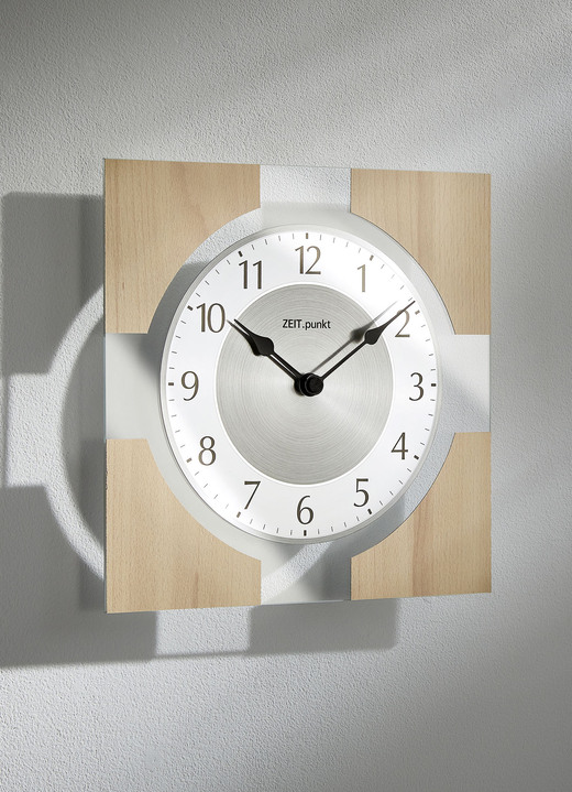 - Wanduhr aus massivem Holz, in Farbe KERNBUCHE