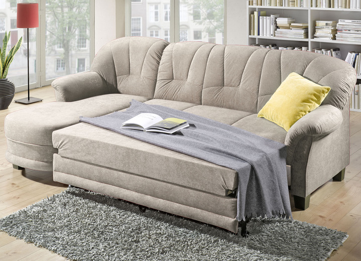 - Komfortable Polsterecke mit Bettfunktion, in Farbe BEIGE, in Ausführung Polsterecke 138x231 cm