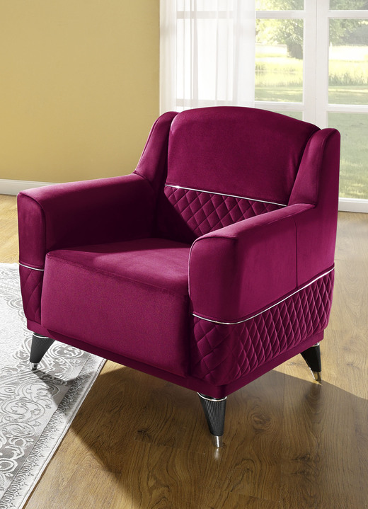 - Polstermöbel mit hochwertigem Nosag-Federkern, in Farbe ROT, in Ausführung Sessel