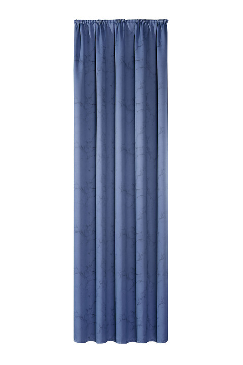 Klassisch - Blickdichter Verdunkelungsschal mit Kräuselband, in Größe 358 (H145xB140 cm) bis 456 (H245xB140 cm), in Farbe BLAU Ansicht 1