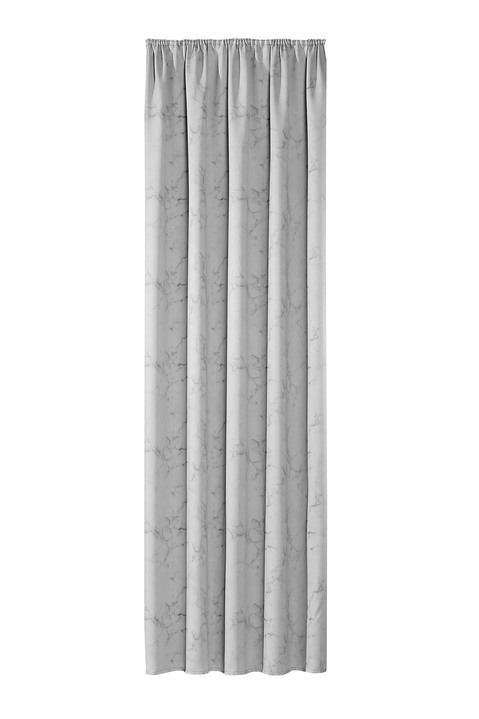 Klassisch - Blickdichter Verdunkelungsschal mit Kräuselband, in Größe 358 (H145xB140 cm) bis 456 (H245xB140 cm), in Farbe SILBER Ansicht 1